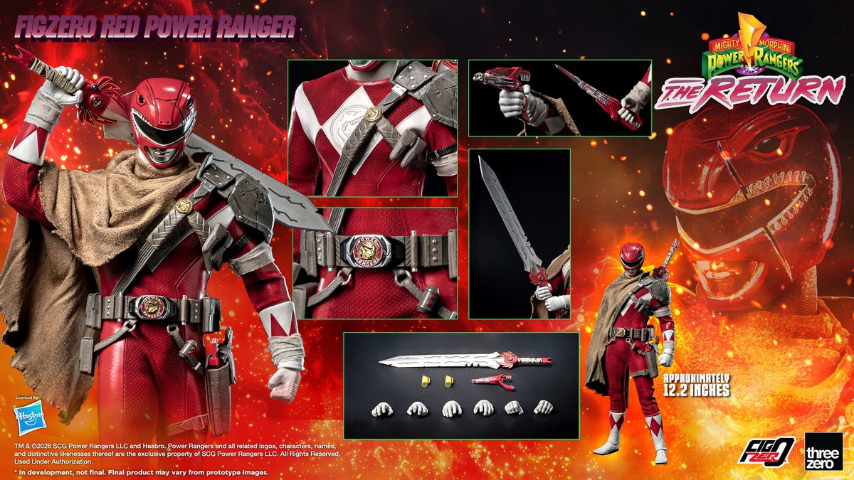 Threezero - Mighty Morphin Power Rangers: The Return FigZero 1/6 Red Power Ranger 3Z10200W0 (Licensed)