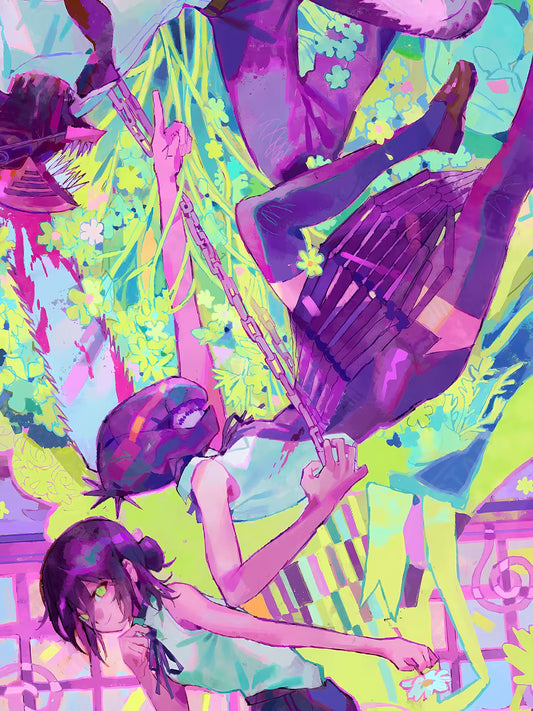 【Pre-sale】Decorative Painting of Colorful Denji and Reze-XingKong Studio