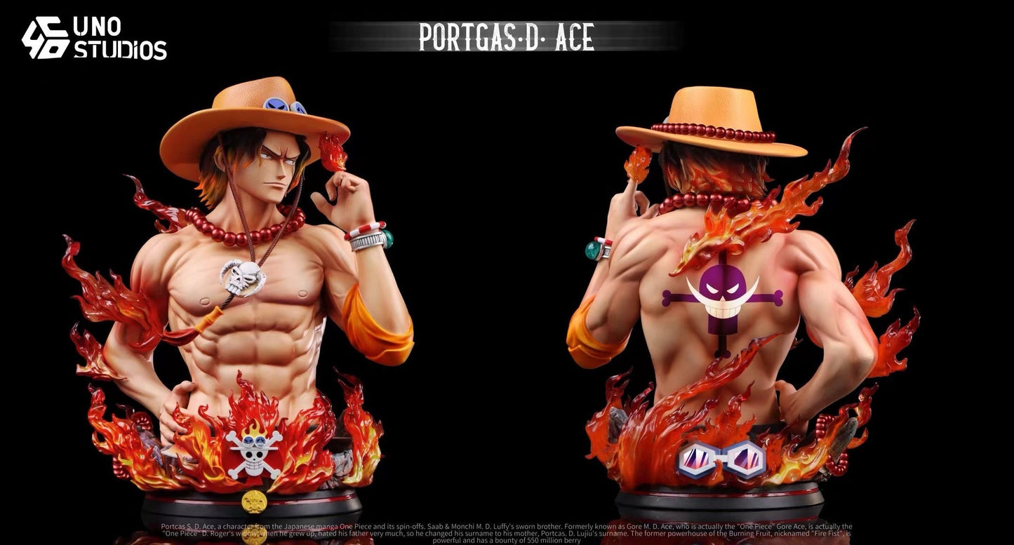 UNO Studio - Portgas D. Ace Desk Display Bust | 波特卡斯·D·艾斯 桌摆件胸像