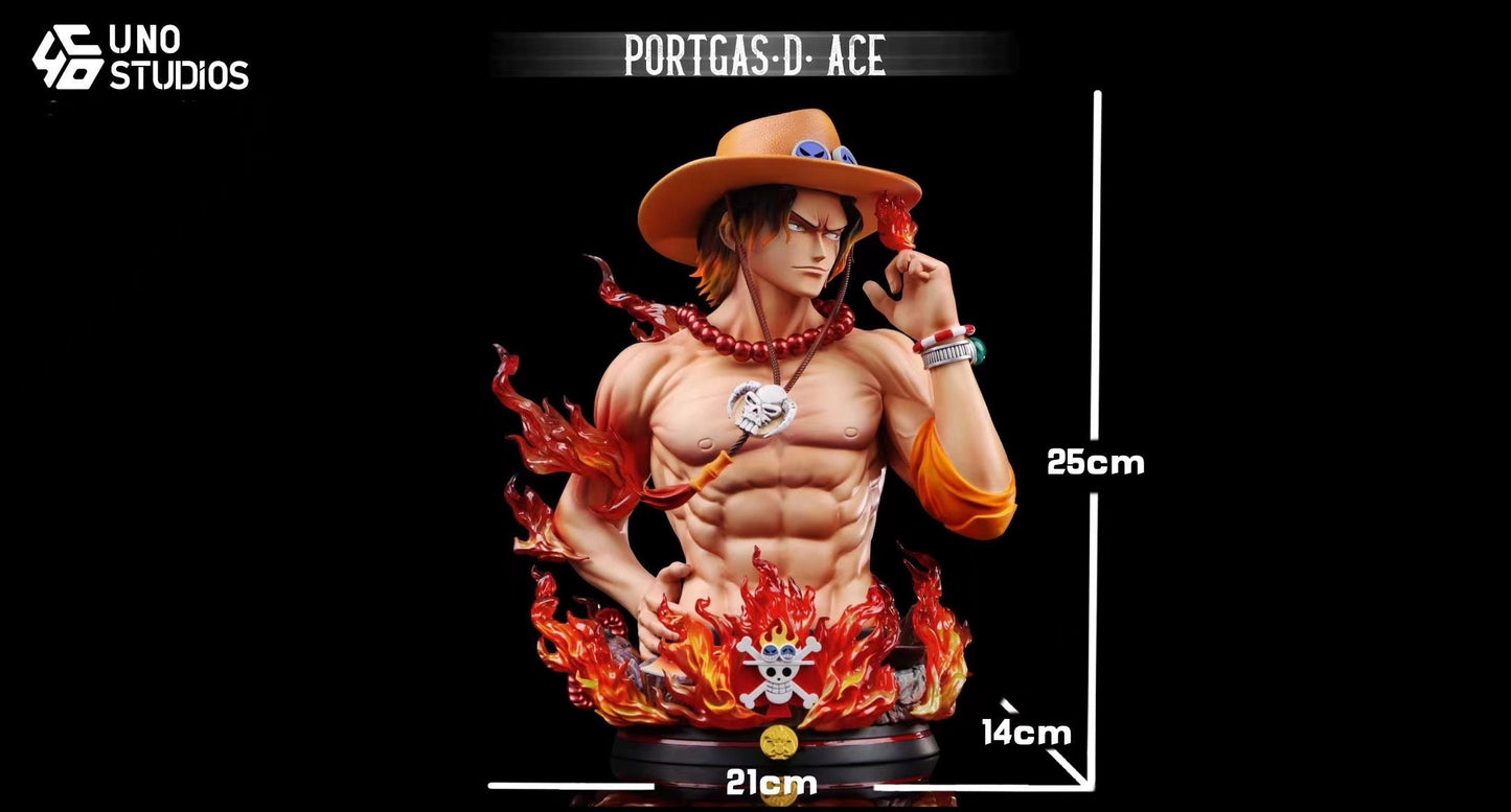 UNO Studio - Portgas D. Ace Desk Display Bust | 波特卡斯·D·艾斯 桌摆件胸像