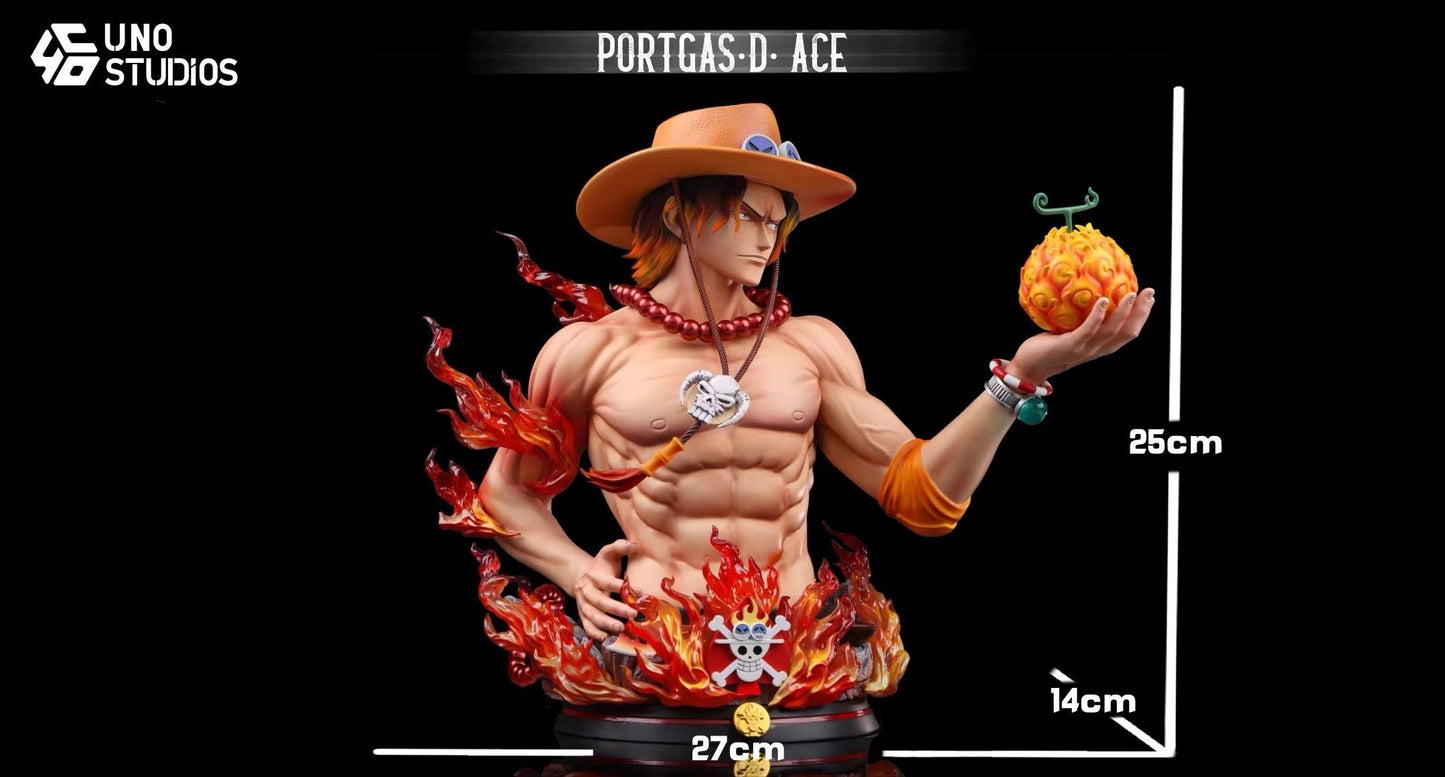 UNO Studio - Portgas D. Ace Desk Display Bust | 波特卡斯·D·艾斯 桌摆件胸像
