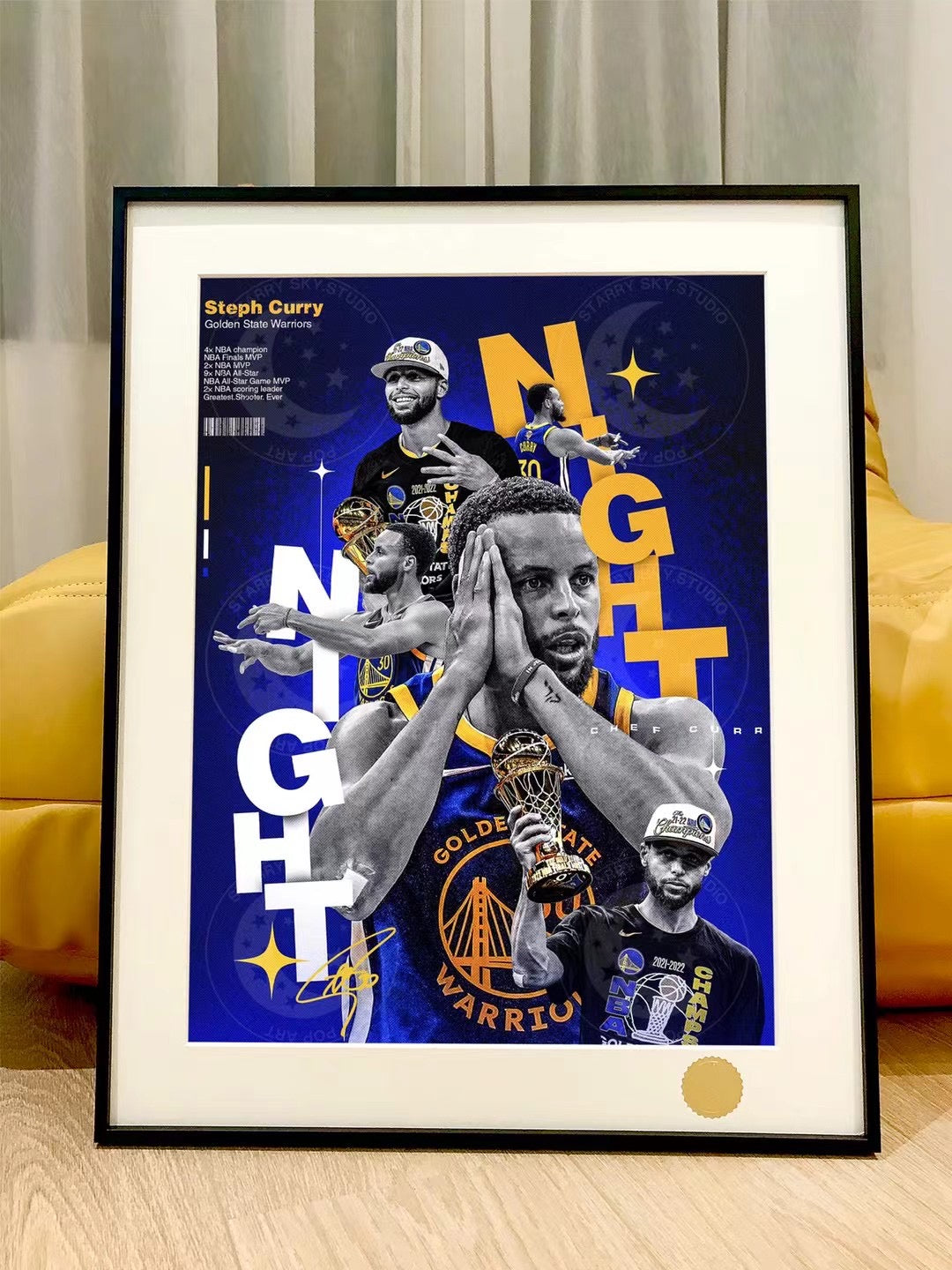 Starry Sky - NBA Stephen Curry (Decorative Art Painting) | NBA 斯蒂芬·库里 (装饰画)