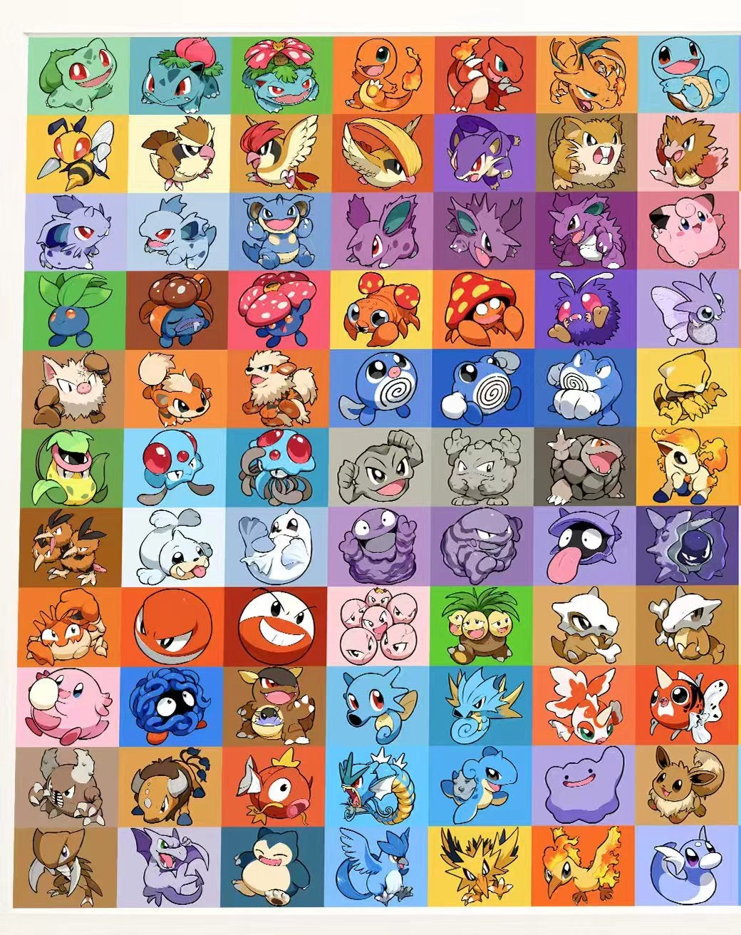 H2 Studio - Pokémon First Generation (Decorative Art Painting) | 宝可梦第一世代 (装饰画)