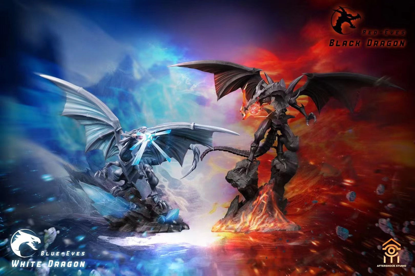 Aftershock Studio - Blue-Eyes White Dragon & Red-Eyes Black Dragon | 青眼白龙 & 真红眼黑龙