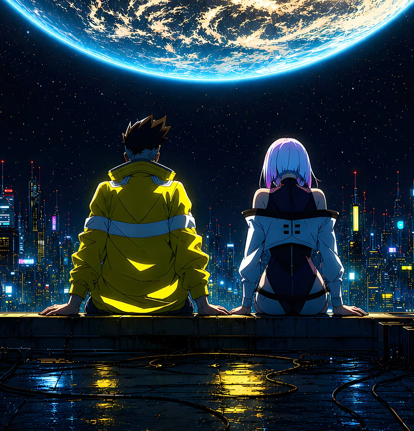 【Pre-sale】Decorative Painting of Lucy and David-Cyberpunk：Edgerunners-H2 Studio