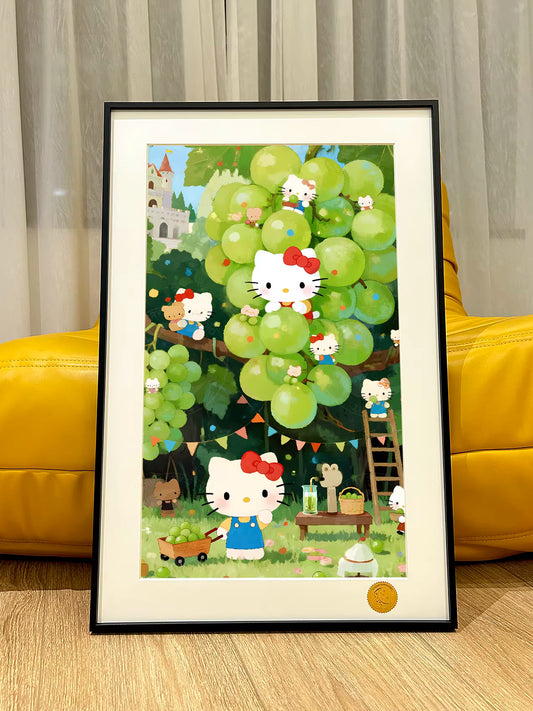 【Pre-sale】Decorative Painting of Green Grape Kitty-XingKong Studio
