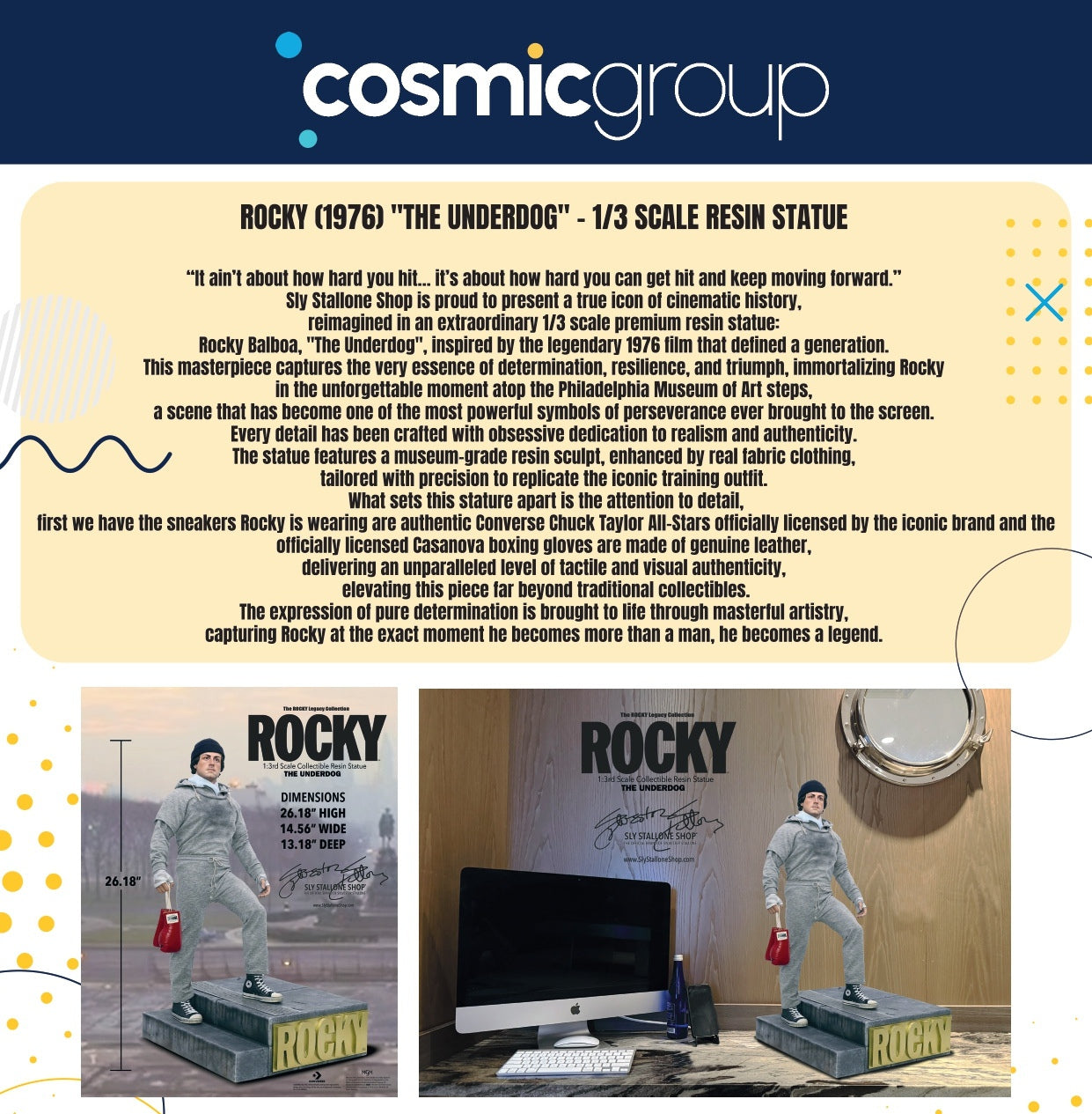 COSMIC group-ROCKY (1976) "THE UNDERDOG" - 1/3 SCALE RESIN STATUE