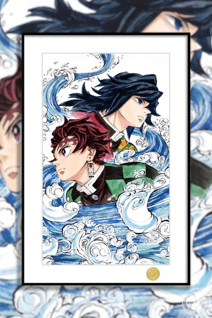 【Pre-sale】Decorative Painting of Tomioka Giyuu and Kamado Tanjiro-H2 Studio