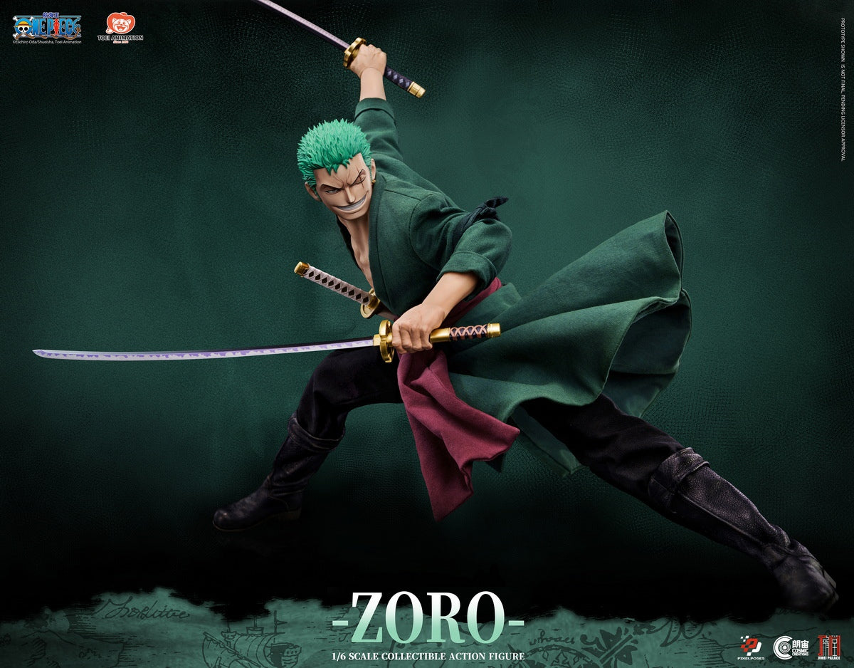 Pixel Poses X Cosmic Creations X JIMEI PALACE Studio - ONE PIECE Roronoa Zoro 1/6 Scale Platinum Silicone Action Figure (Licensed)