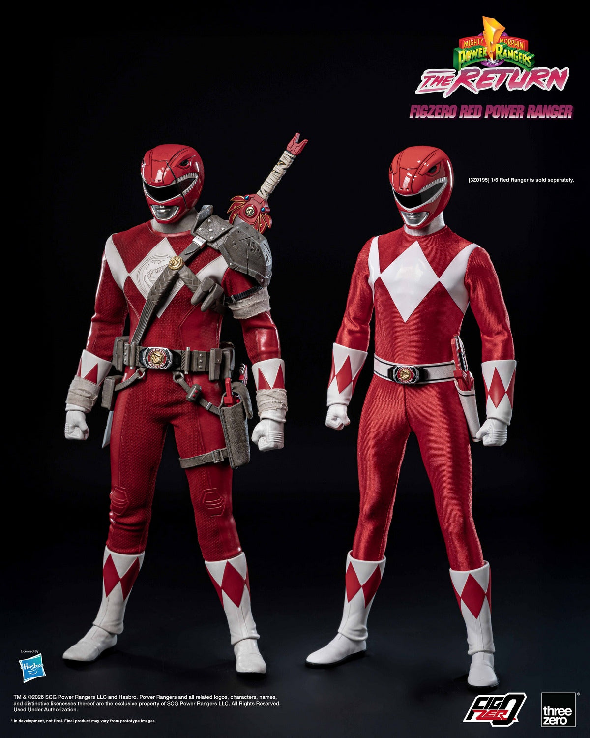Threezero - Mighty Morphin Power Rangers: The Return FigZero 1/6 Red Power Ranger 3Z10200W0 (Licensed)