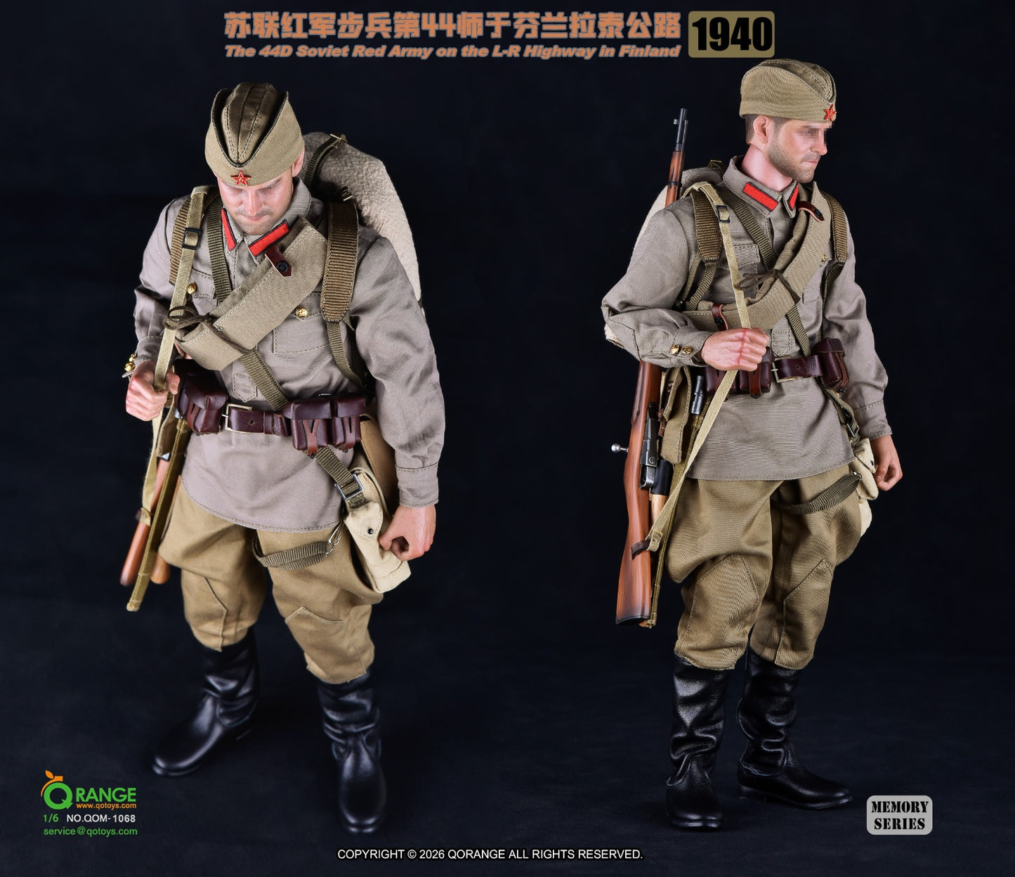 QORANGE QOTOYS - 1/6 The 44D Soviet Red Army on the L-R Highway in Finland 1940 NO.QOM-1068 Clothing Set Accessory Pack (Licensed)