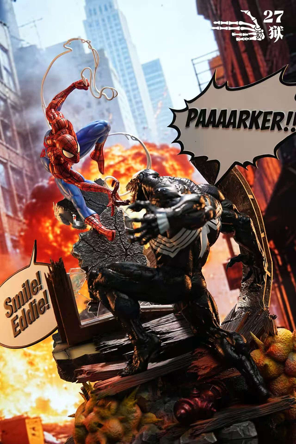 【Pre-sale】1/4 Scale Spider Man vs Venom with LED-27abyss Studio