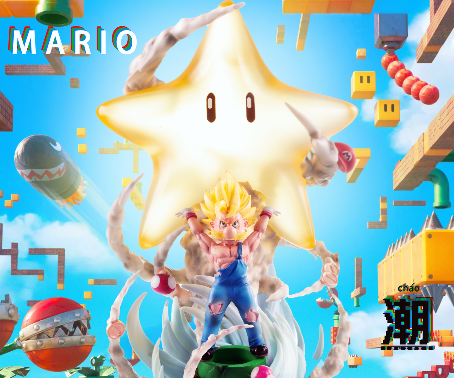 【Pre-sale】Super Saiyan Mario with LED-ChaoShe Studio