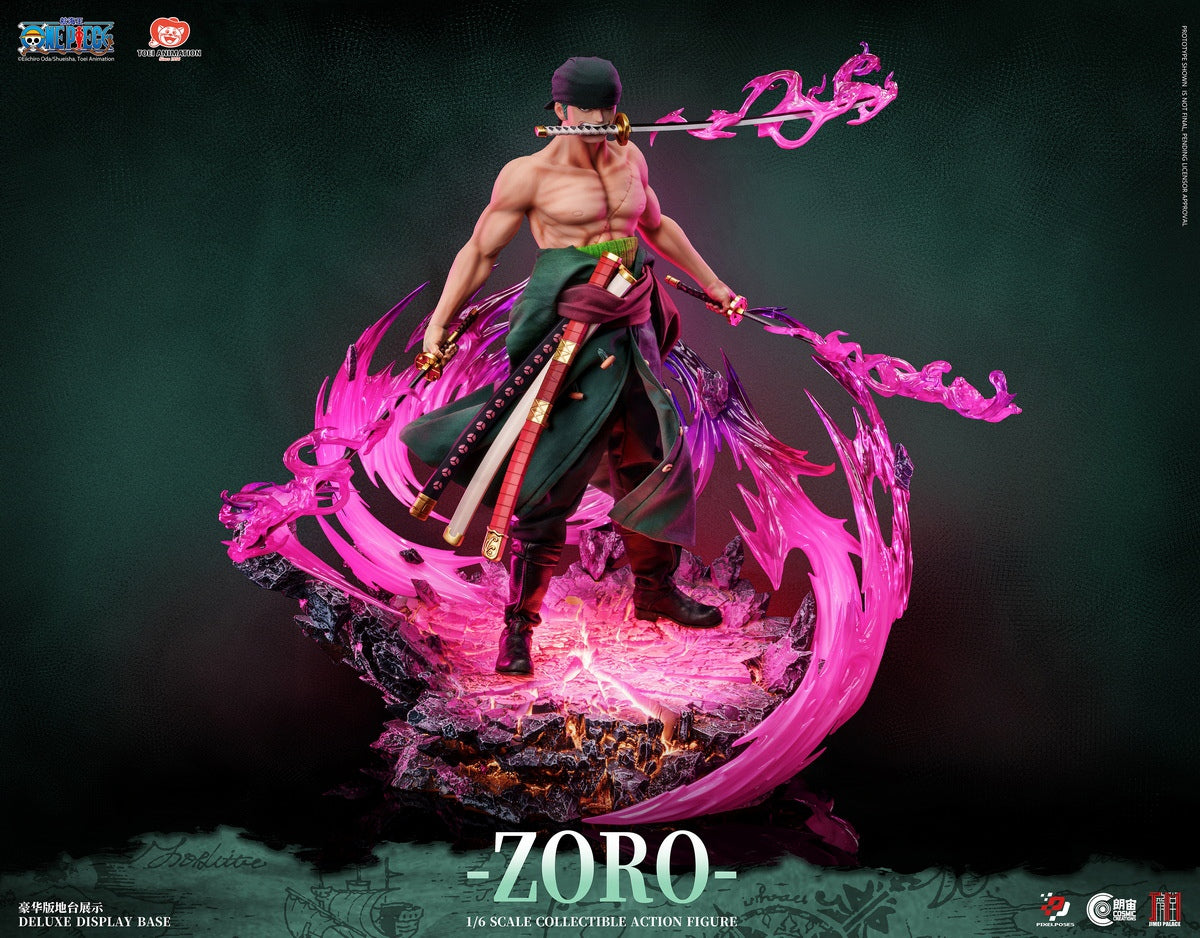 Pixel Poses X Cosmic Creations X JIMEI PALACE Studio - ONE PIECE Roronoa Zoro 1/6 Scale Platinum Silicone Action Figure (Licensed)