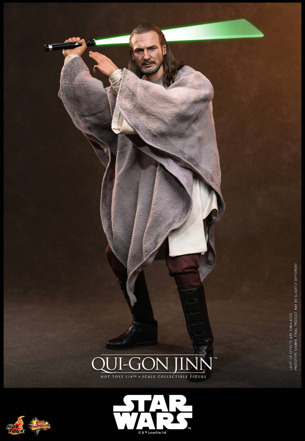 Hottoys - Star Wars: The Phantom Menace Qui-Gon Jinn 1/6th scale Collectible Figure MMS880 (Licensed)