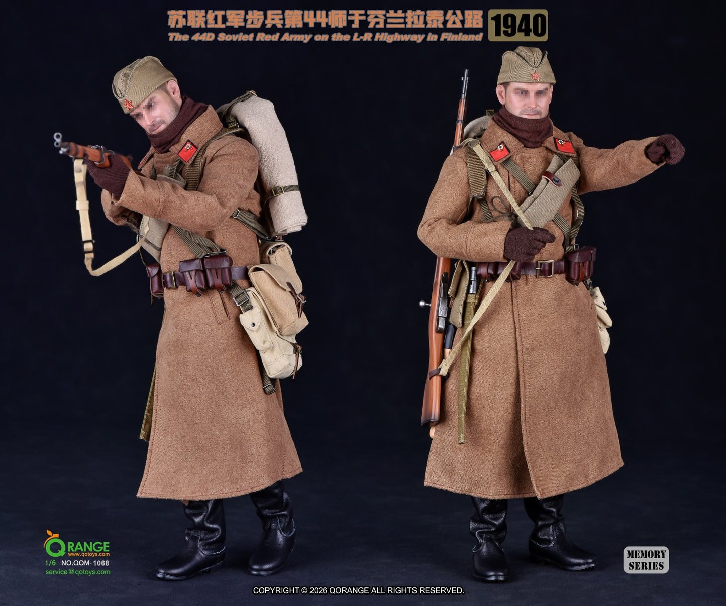 QORANGE QOTOYS - 1/6 The 44D Soviet Red Army on the L-R Highway in Finland 1940 NO.QOM-1068 Clothing Set Accessory Pack (Licensed)