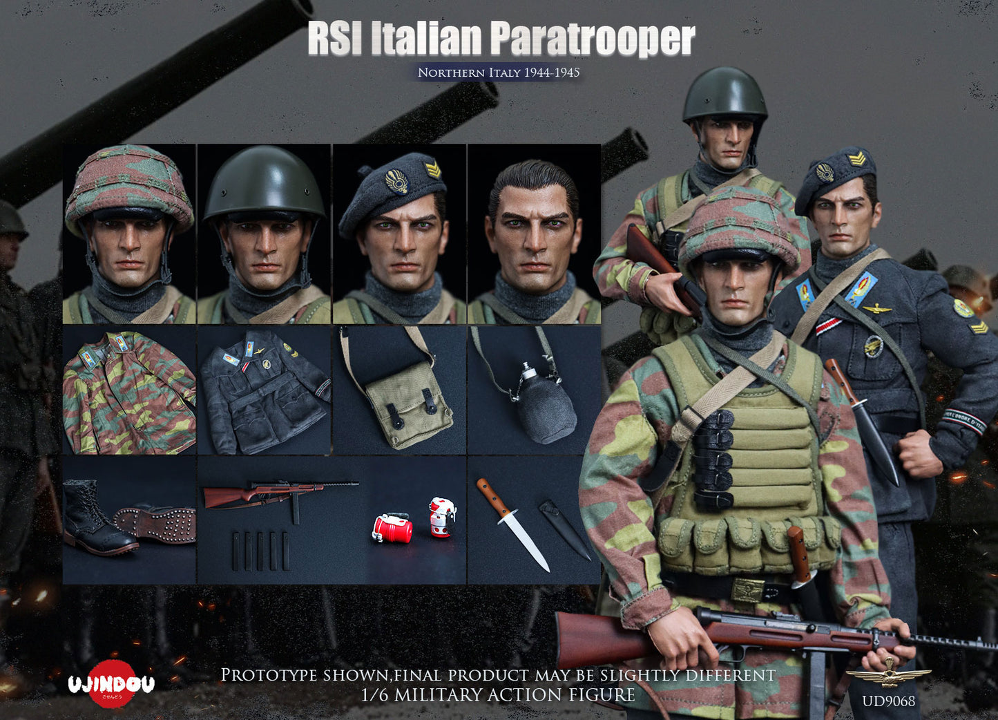 UJINDOU - 1/6 RSI Italian Paratrooper,Northern Italy 1944-1945 NO.UD9068 (Licensed)