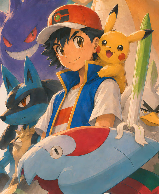 【Pre-sale】Decorative Painting of Ash Champion-Pokemon-H2 Studio