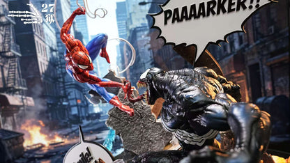 【Pre-sale】1/4 Scale Spider Man vs Venom with LED-27abyss Studio