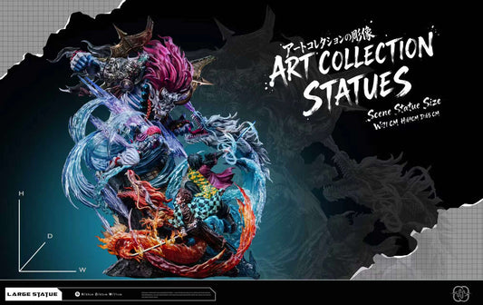 【Pre-sale】Kamado Tanjiro and Tomioka Giyu vs Akaza with LED-Demon Slayer-Hertz Studio