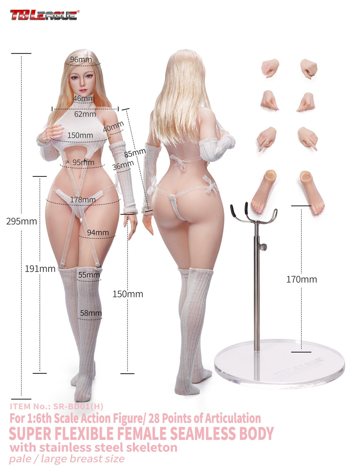 TBLeague - 1/6 Narrow Shoulders X Curvy Hips Female Body SR-BD01H SR-BD02H (Licensed)
