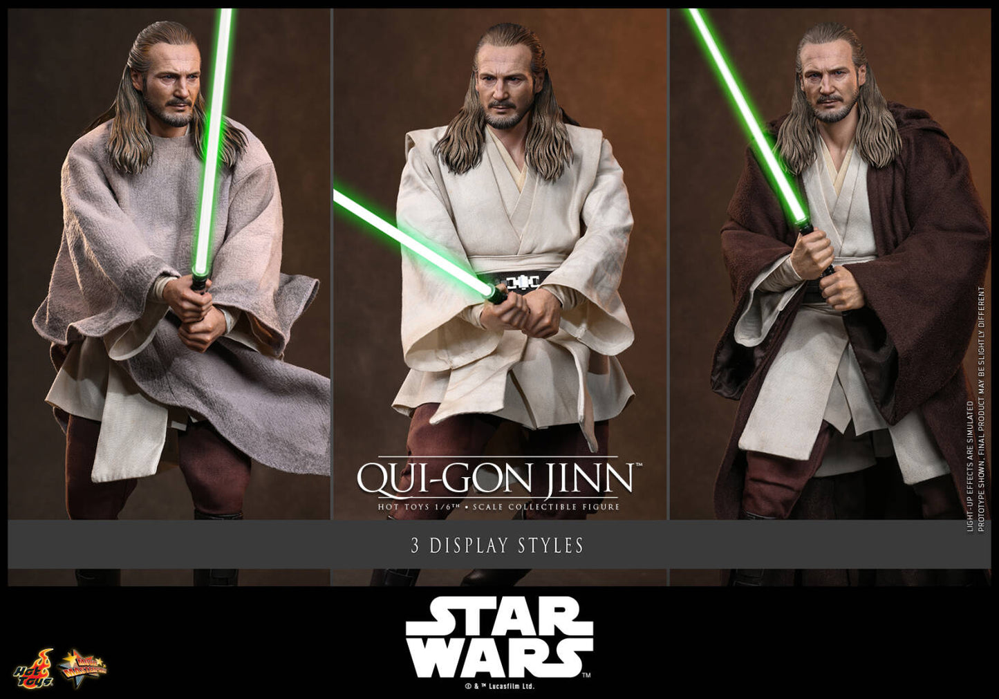 Hottoys - Star Wars: The Phantom Menace Qui-Gon Jinn 1/6th scale Collectible Figure MMS880 (Licensed)