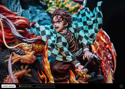 【Pre-sale】Kamado Tanjiro and Tomioka Giyu vs Akaza with LED-Demon Slayer-Hertz Studio