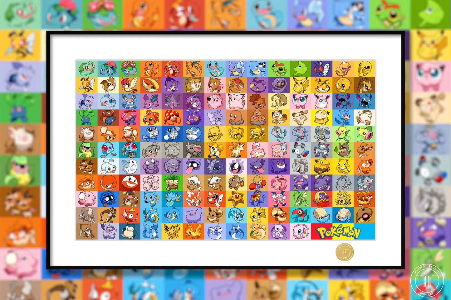 H2 Studio - Pokémon First Generation (Decorative Art Painting) | 宝可梦第一世代 (装饰画)