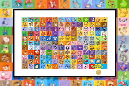 H2 Studio - Pokémon First Generation (Decorative Art Painting) | 宝可梦第一世代 (装饰画)