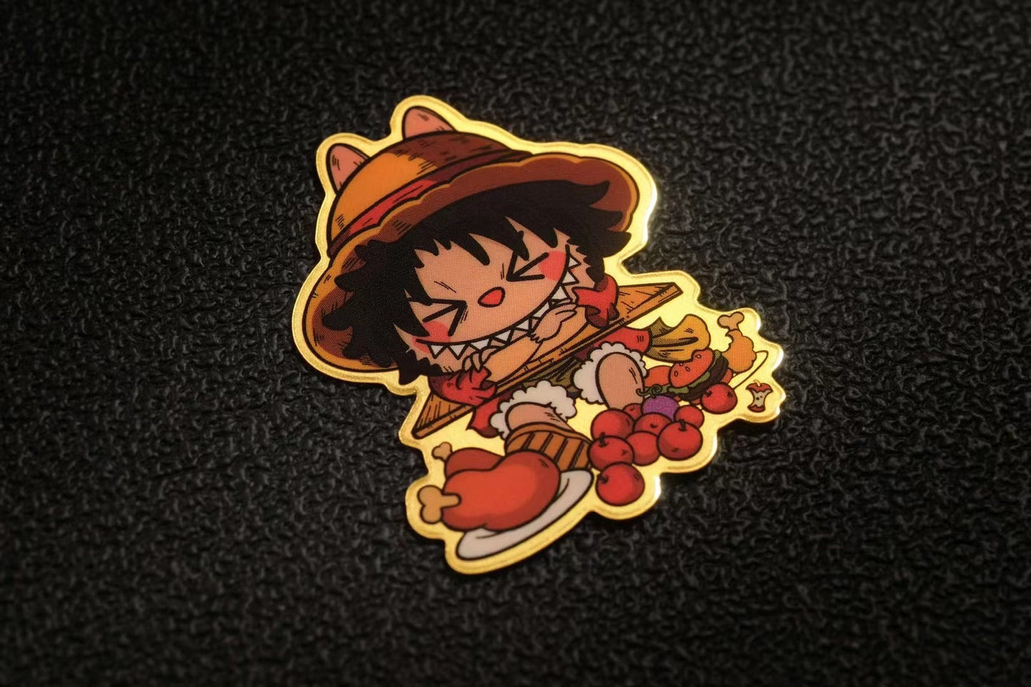 Labubu x One Piece - Labubu collaboration One Piece pure gold sticker | 拉布布联名海贼王纯金贴纸