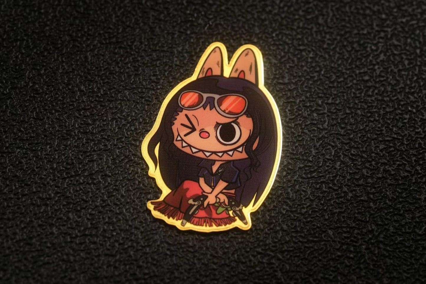 Labubu x One Piece - Labubu collaboration One Piece pure gold sticker | 拉布布联名海贼王纯金贴纸