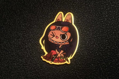 Labubu x One Piece - Labubu collaboration One Piece pure gold sticker | 拉布布联名海贼王纯金贴纸