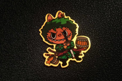 Labubu x One Piece - Labubu collaboration One Piece pure gold sticker | 拉布布联名海贼王纯金贴纸