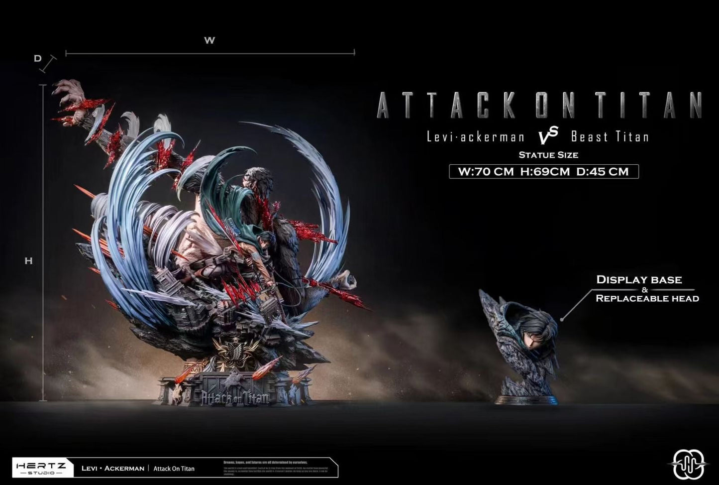 Hertz Studio - Levi Ackerman vs Zeke Jaeger Beast Titan | 阿克曼 利威尔 兵长 vs 吉克 兽之巨人