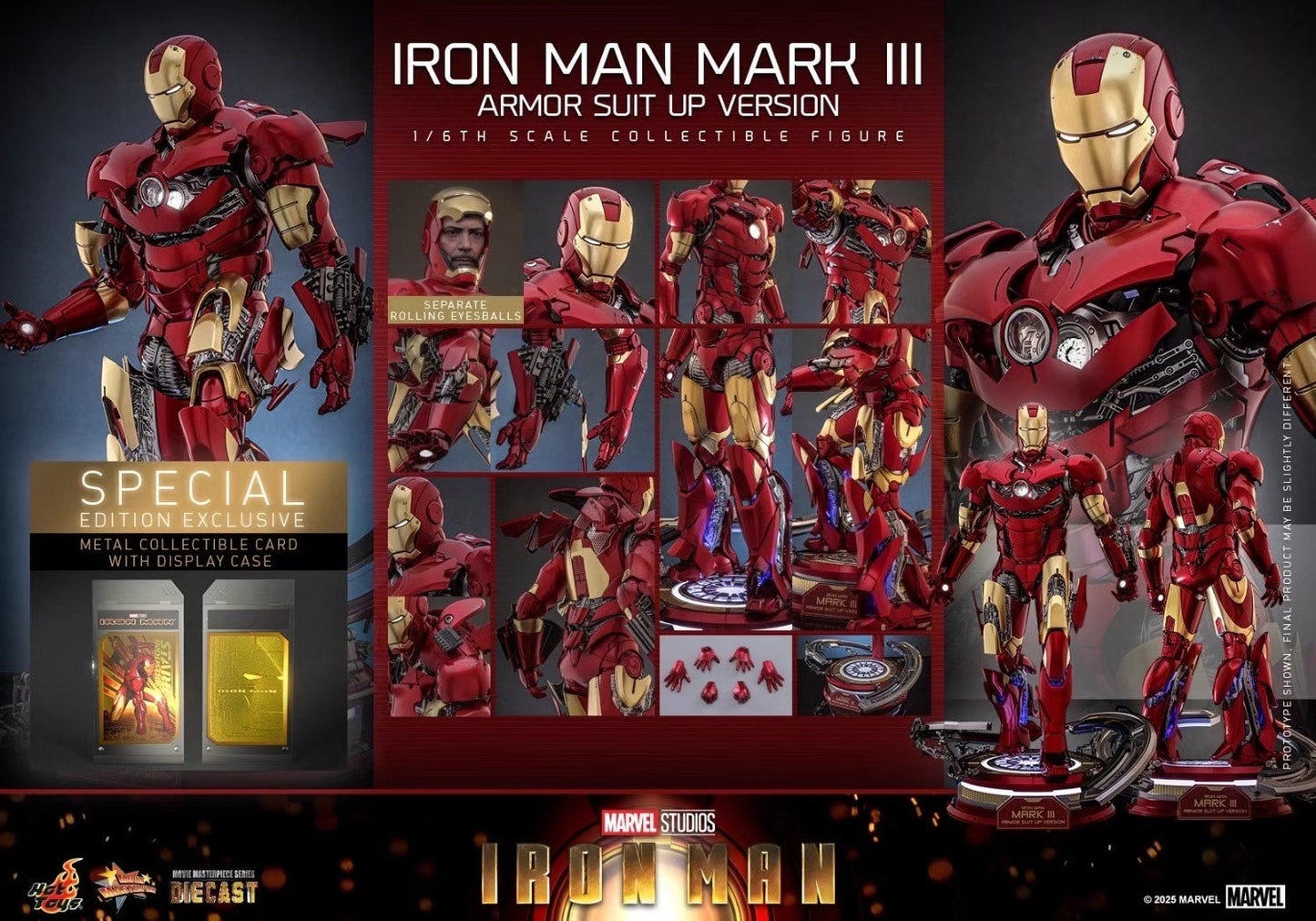 Hot Toys - Licensed Iron Man Mark 3 (Armor Suit Up Version) | 版权 钢铁侠Mark3 (着甲版)