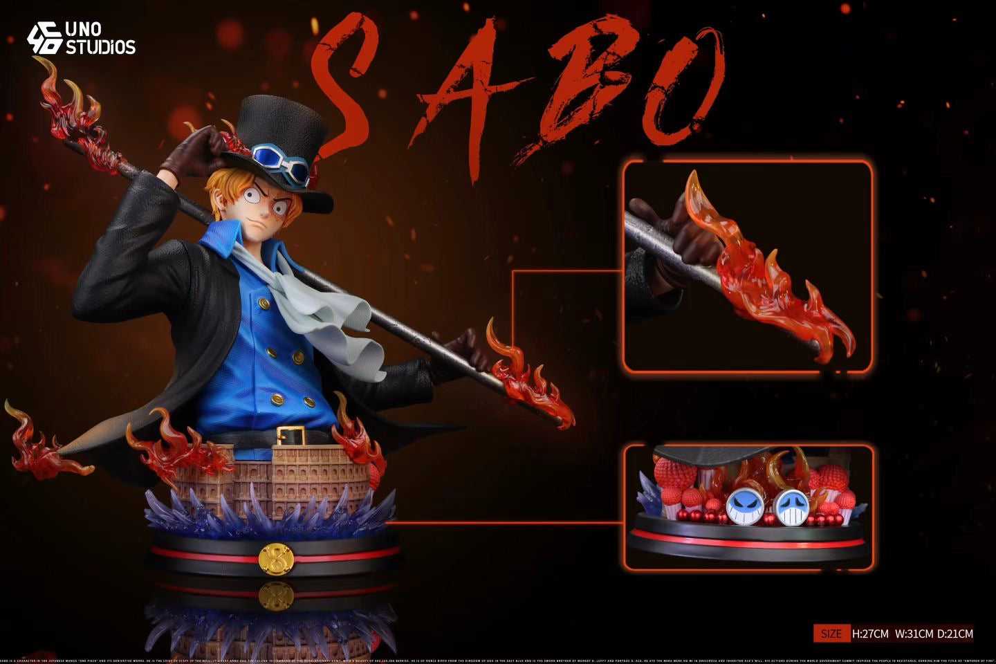 UNO Studio - Sabo Desk Display Bust | 萨博 桌摆件胸像