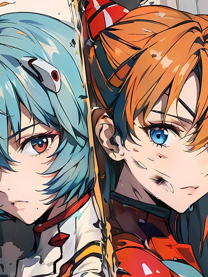 【Pre-sale】Decorative Painting of Injured Ayanami Rei and Asuka Langley Soryu-XingKong Studio