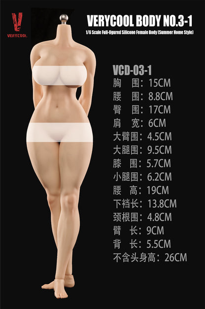 VERYCOOL - Body No.3 Full Figured 1/6 Silicone Female Body VCD-03-1A VCD-03-1B