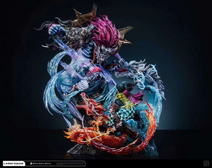 【Pre-sale】Kamado Tanjiro and Tomioka Giyu vs Akaza with LED-Demon Slayer-Hertz Studio